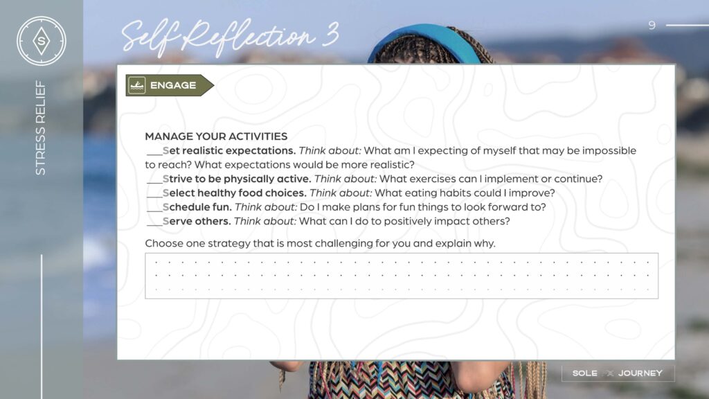 ENGAGE self-reflection slide from an Adventure presentation